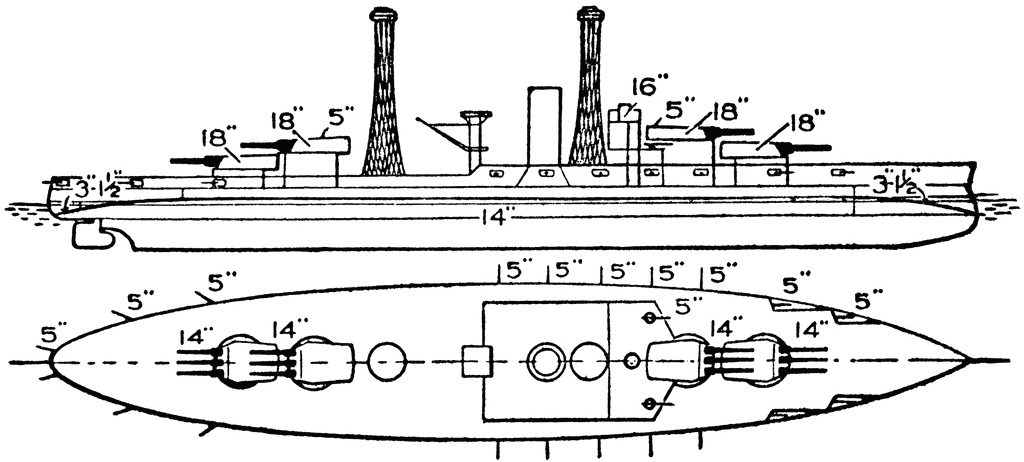 United states navy arizona battleship clipart