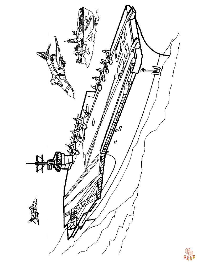 Free printable aircraft carrier coloring pages for kids
