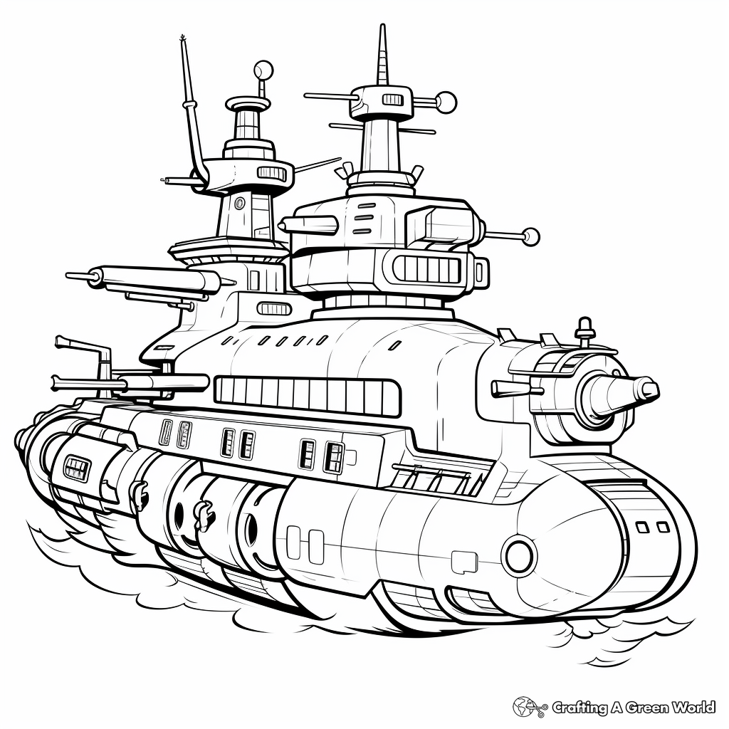 Warship coloring pages