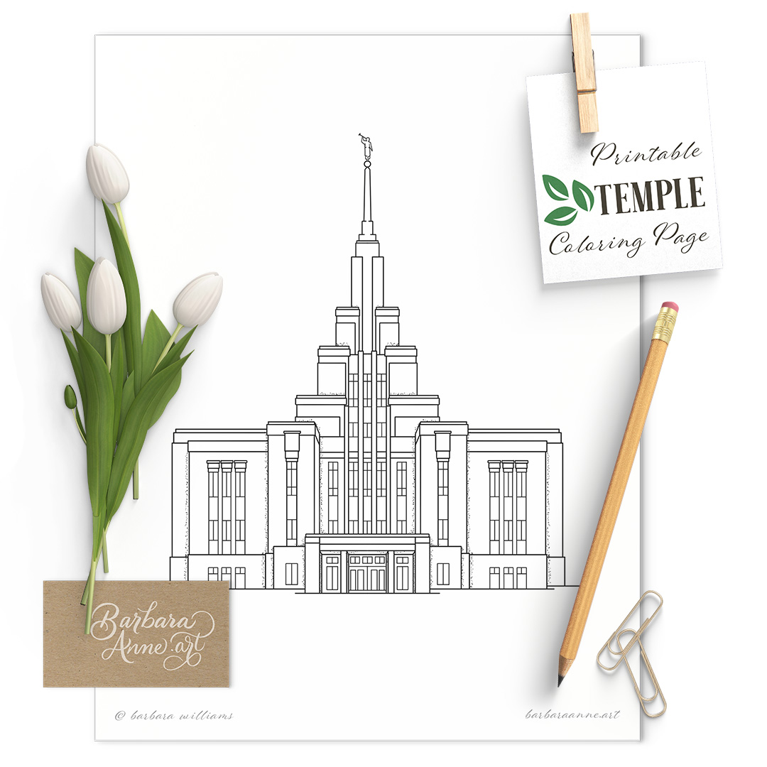 Saratoga springs utah temple printable coloring page