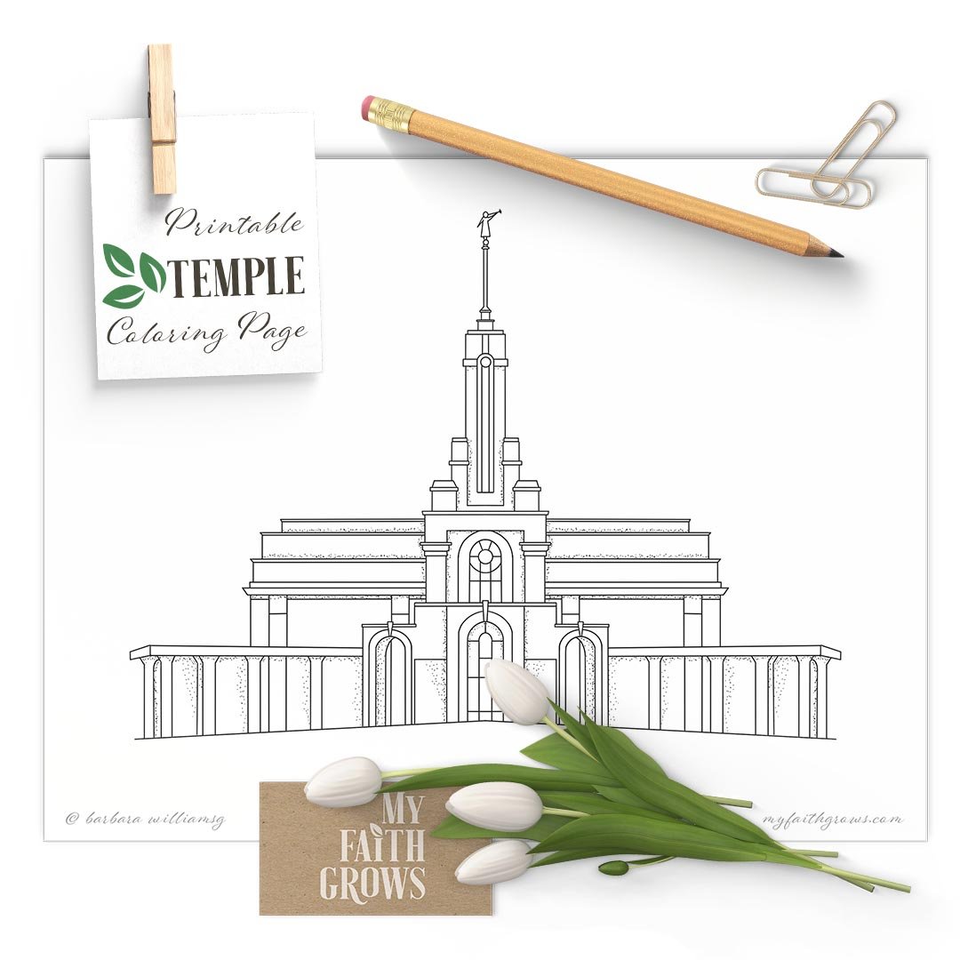 Mount timpanogos utah temple printable coloring page barbara anne