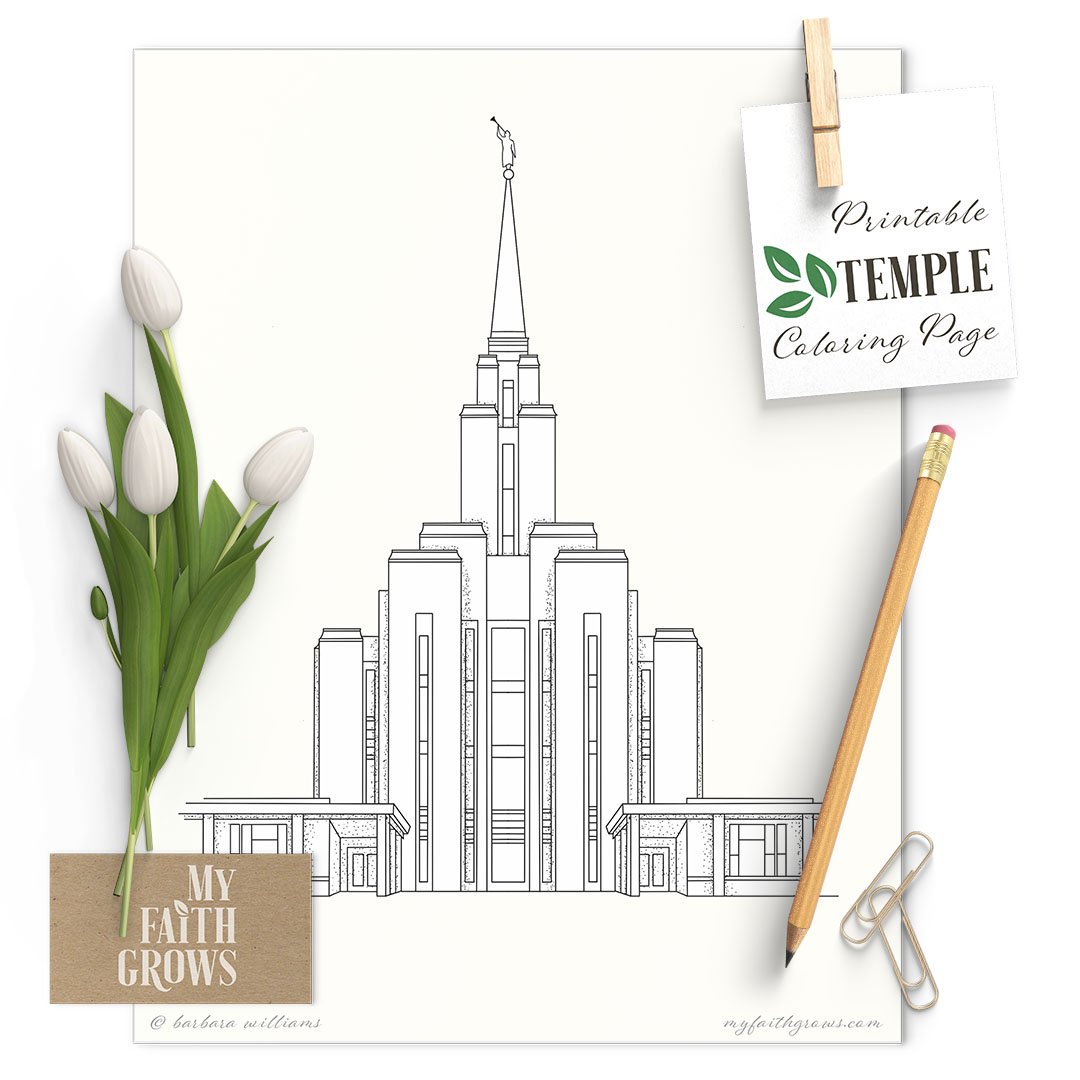 Oquirrh mountain utah temple printable coloring page barbara anne