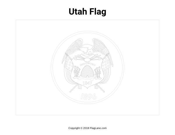Free utah flag coloring page