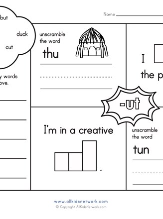 Ut word family activities all kids network