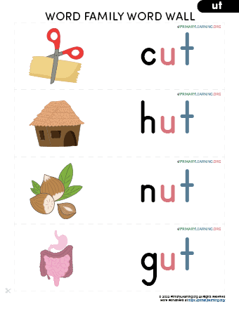 Ut word family words