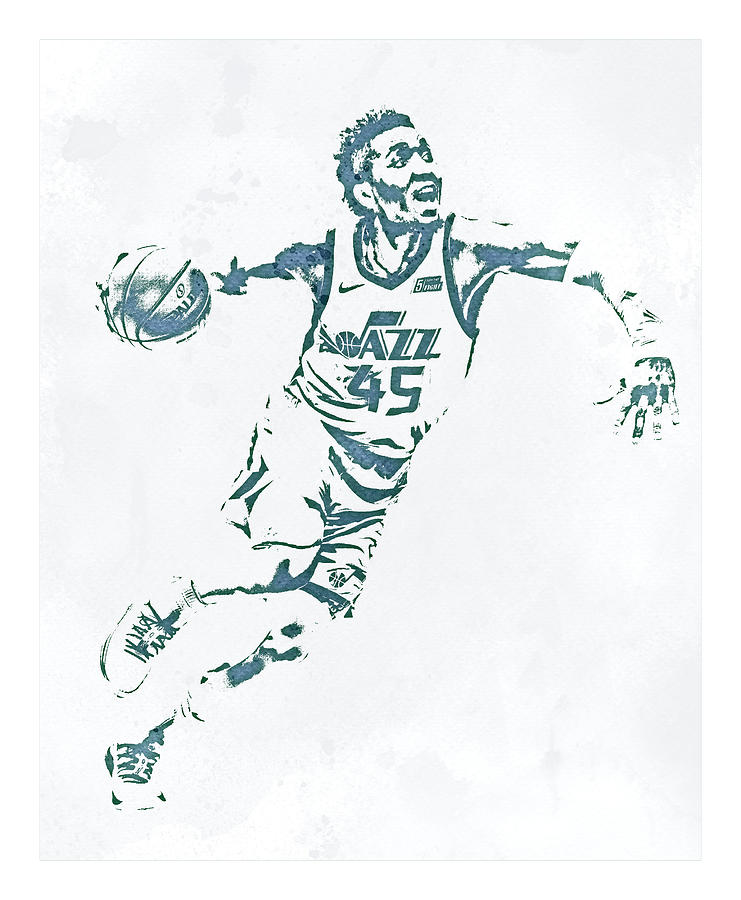 Donovan mitchell utah jazz water color pixel art mixed media by joe hamilton