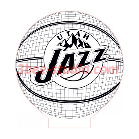 Utah jazz basketball ball d illusion lamp lan vector file