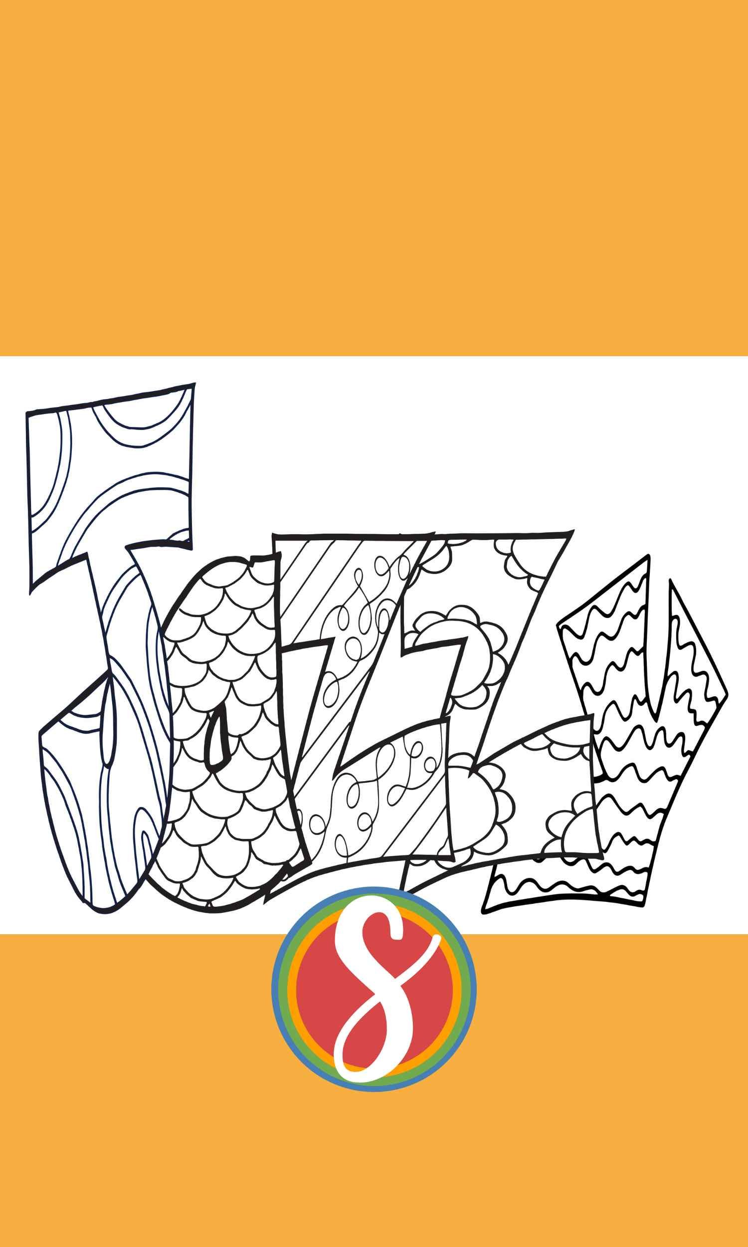 Free jazzy name coloring page â stevie doodles