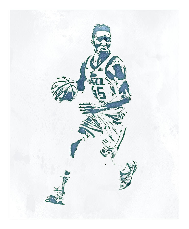 Donovan mitchell utah jazz water color pixel art mixed media by joe hamilton