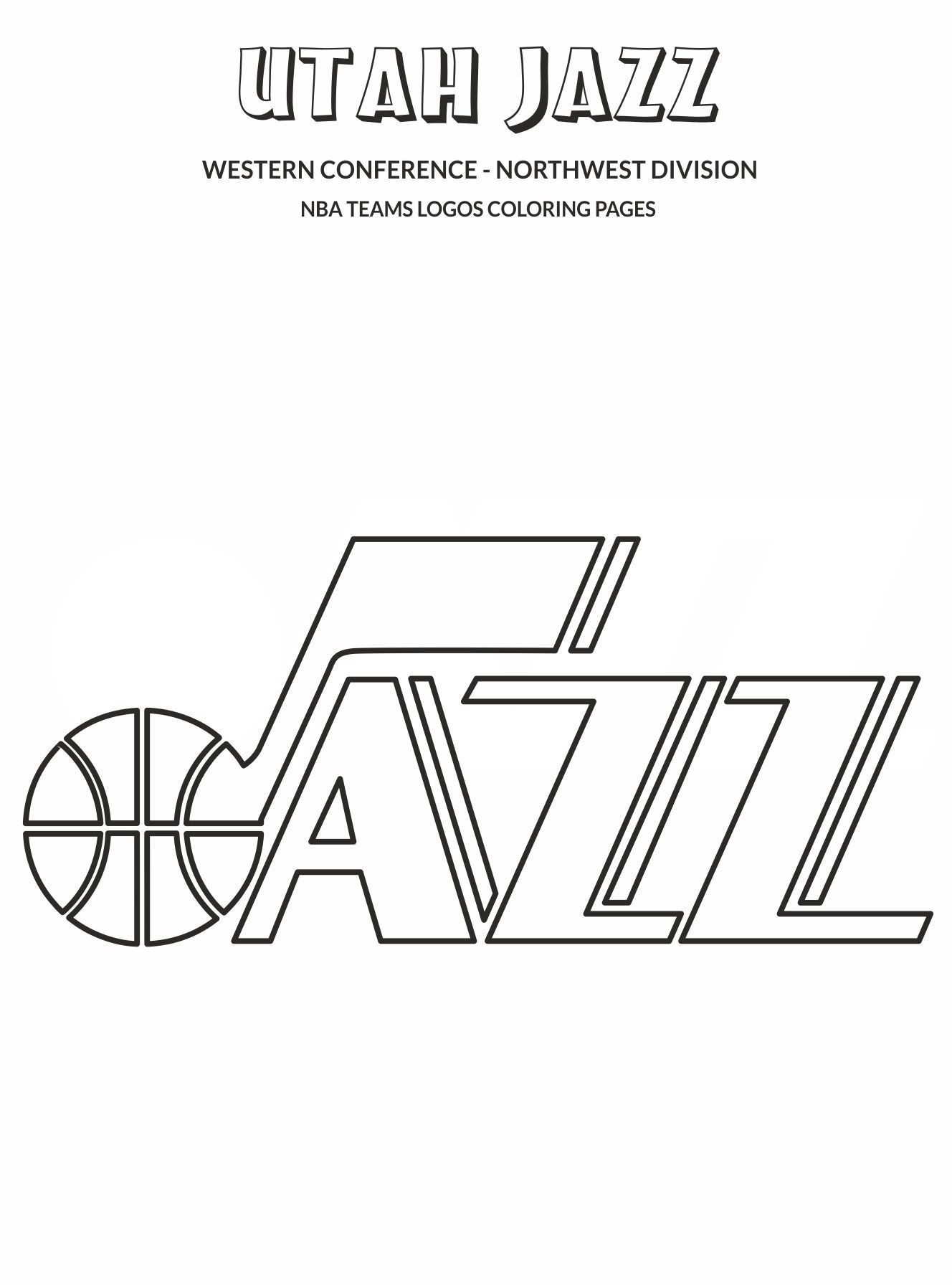 Printable utah jazz coloring pages pdf ideas