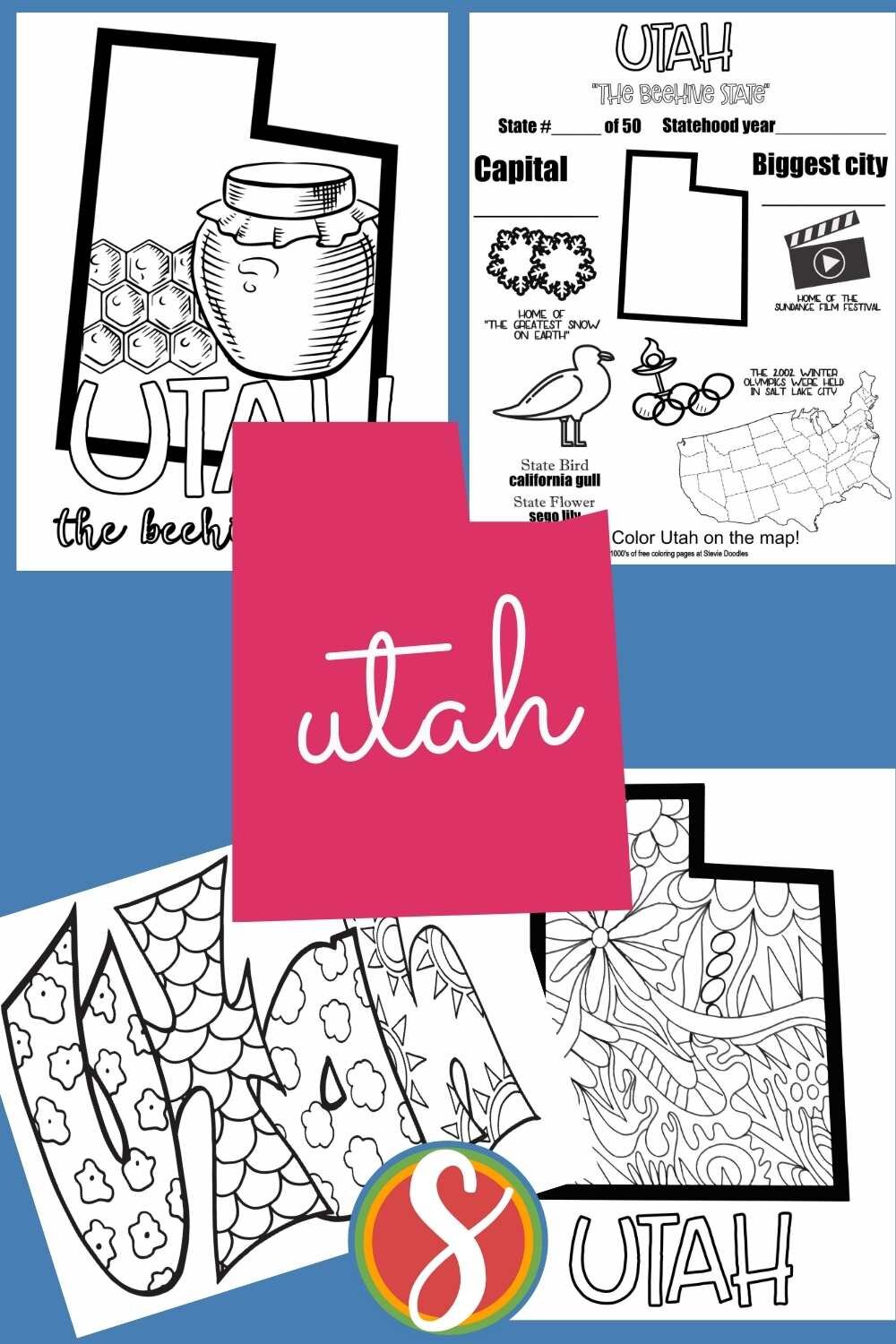 Free utah coloring pages â stevie doodles
