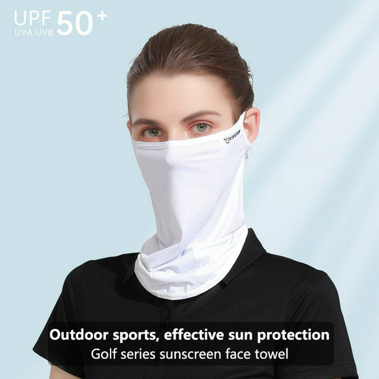 Neck gaiter face mask with adjustable ear loop for women girl uv protection cooling balaclava face cover