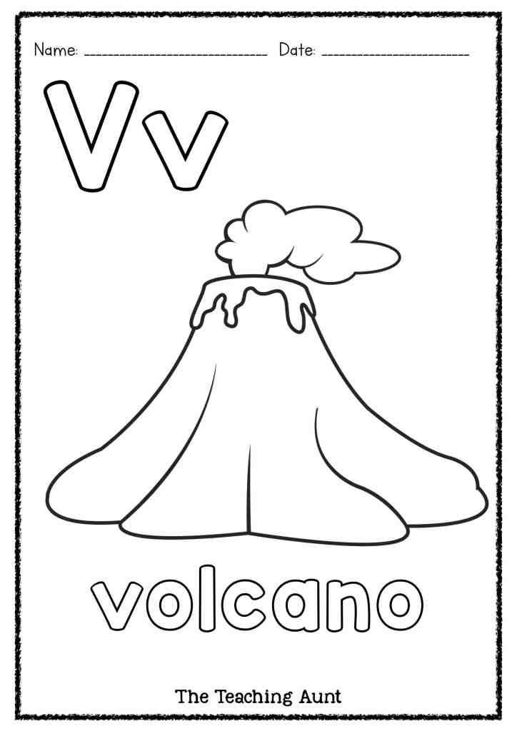 V is for volcano art and craft