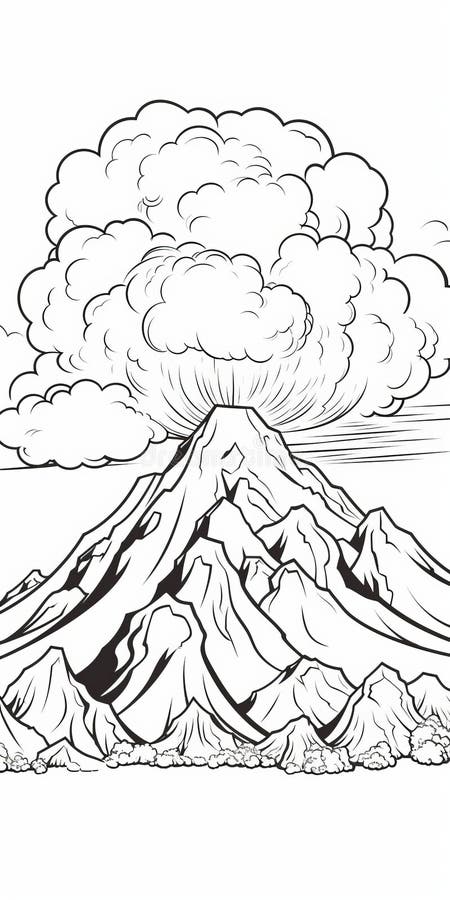 Coloring page volcano stock illustrations â coloring page volcano stock illustrations vectors clipart