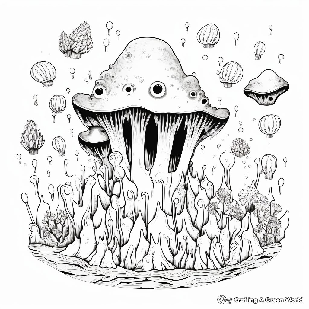 V is for volcano coloring pages