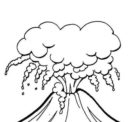 Free easy to print volcano coloring pages