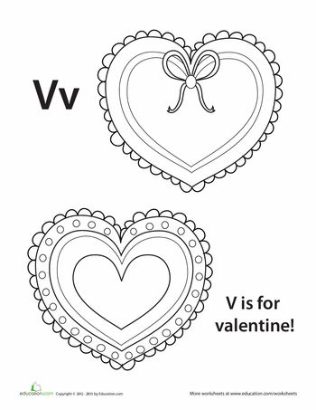 V is for valentine worksheet education valentines day coloring valentine worksheets valentine