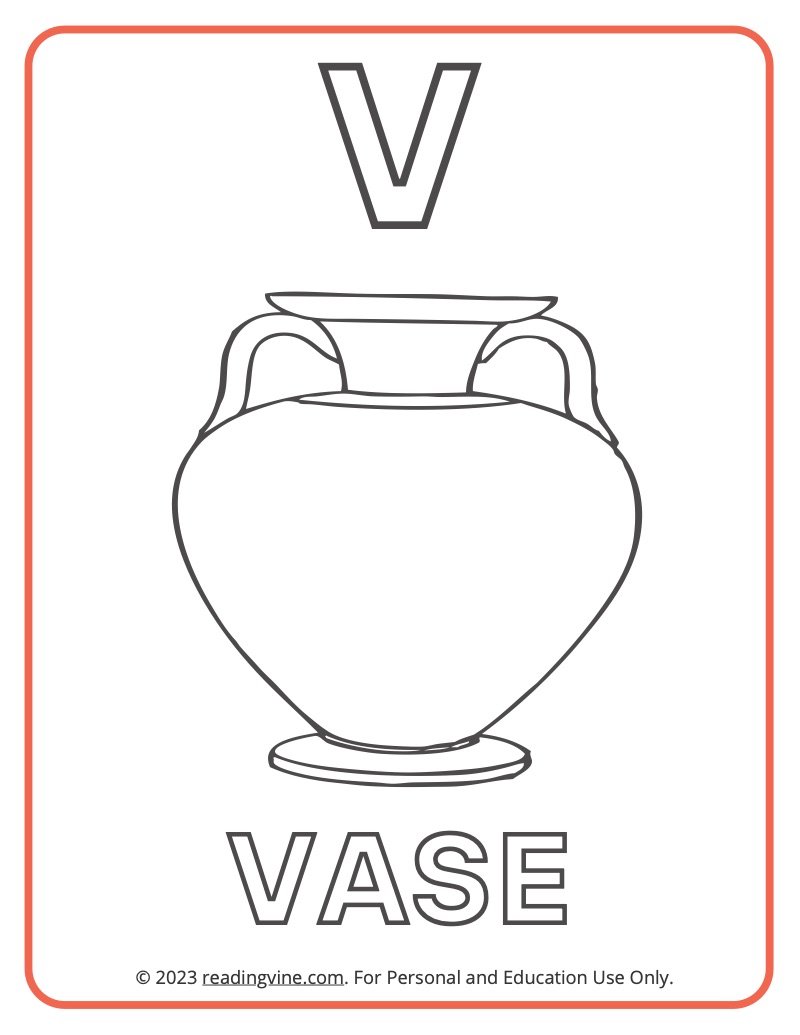 Letter v coloring pages