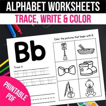 Alphabet tracing worksheets beginning sounds worksheet coloring pages â my nerdy teacher