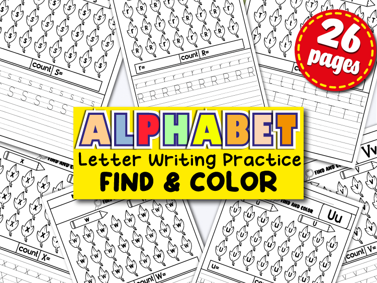 Letter tracing letter recognition worksheets alphabet identification activity fall coloring book teaching resources