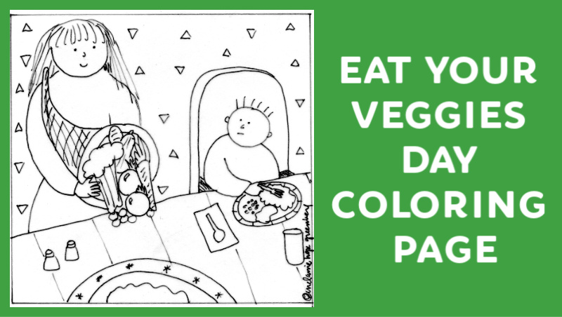 Eat your vegetables day coloring page