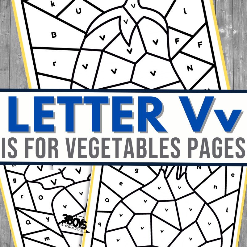 V is for vegetables coloring pages