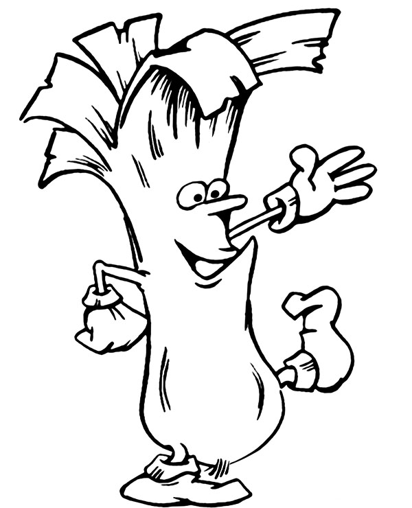 Leek coloring page for kids