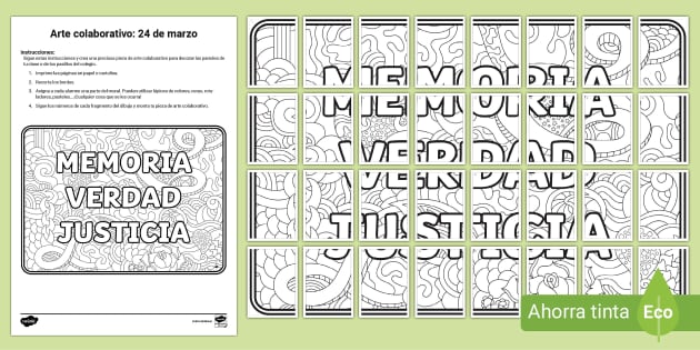 Actividad de mzo dãa de la memoria pa colore