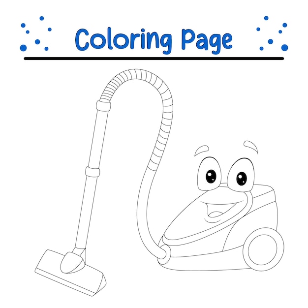 Premium vector vacuum cleaner coloring page for kids
