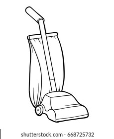 Coloring book children vacuum cleaner stock vector royalty free