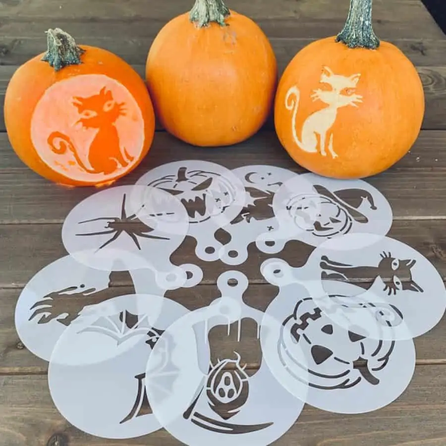 Mini pumpkin stencils for carving