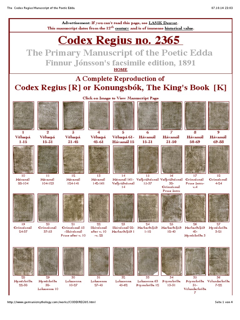 The codex regius manuscript of the poetic edda pdf norse paganism viking age people