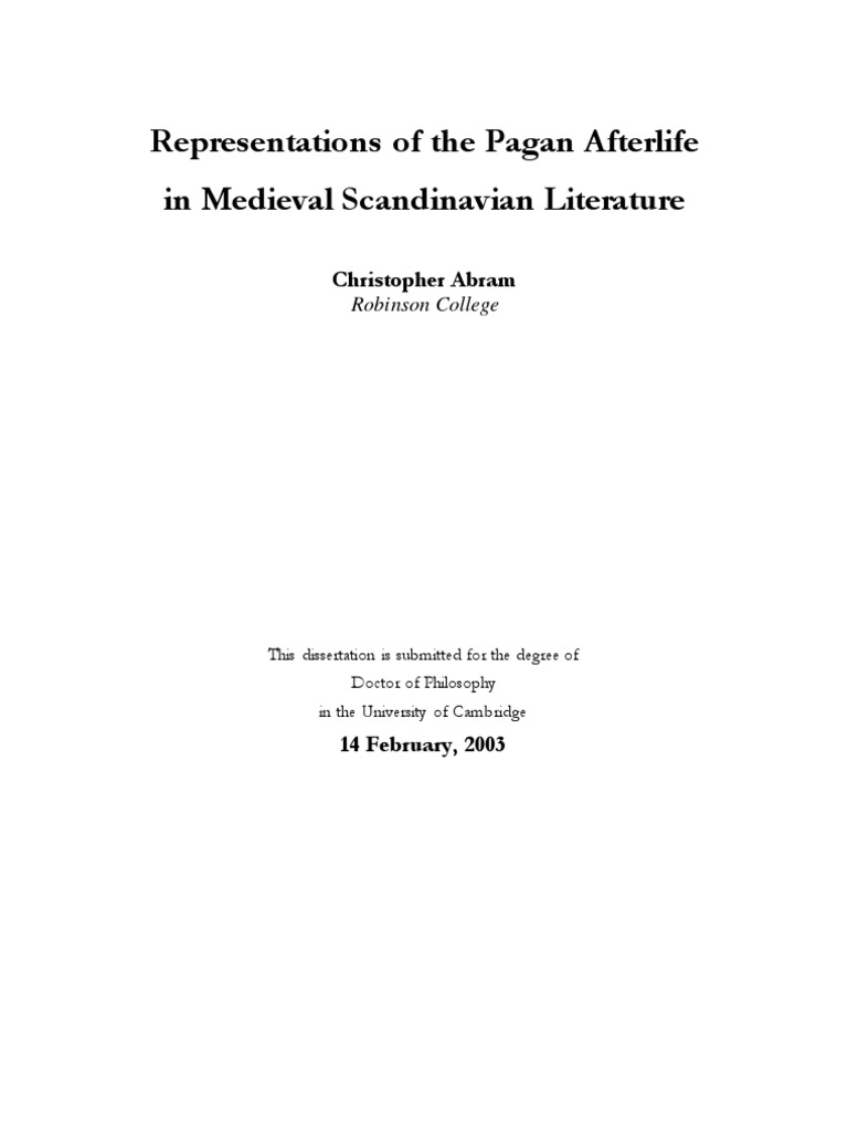 Representations of the pagan afterlife in medieval scandinavian literature pdf norse mythology mythology
