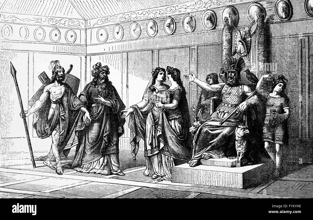 Odin and frigg black and white stock photos images