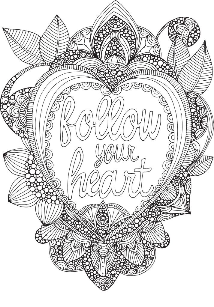 Follow your heart coloring page for valentines day