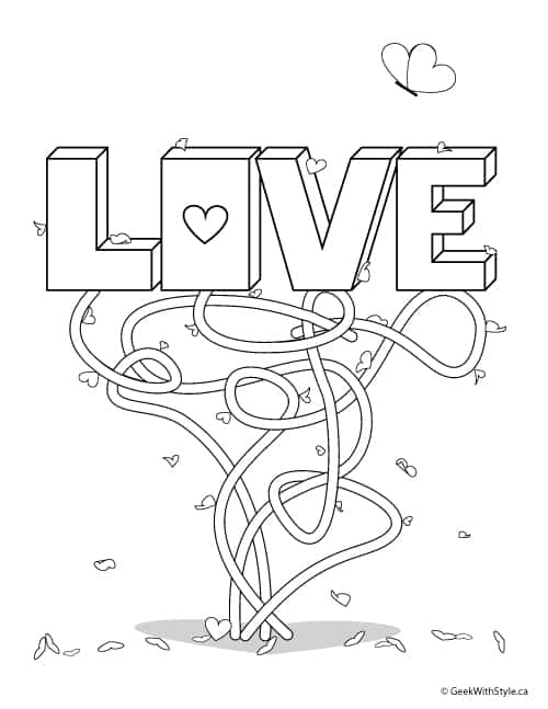 Free printable adult colouring sheets for valentines day