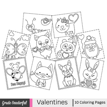 Valentine animal coloring book by grade onederful tpt