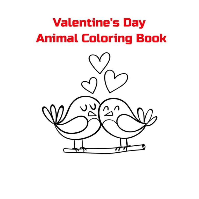 Valentines day animal coloring book paperback