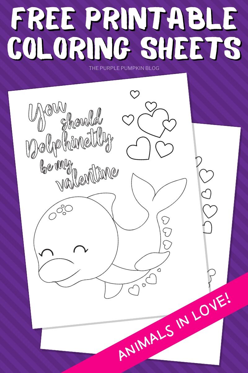 Free printable valentines day animals loring sheets