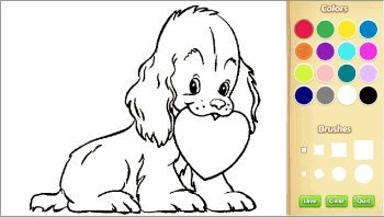 Online valentines day coloring