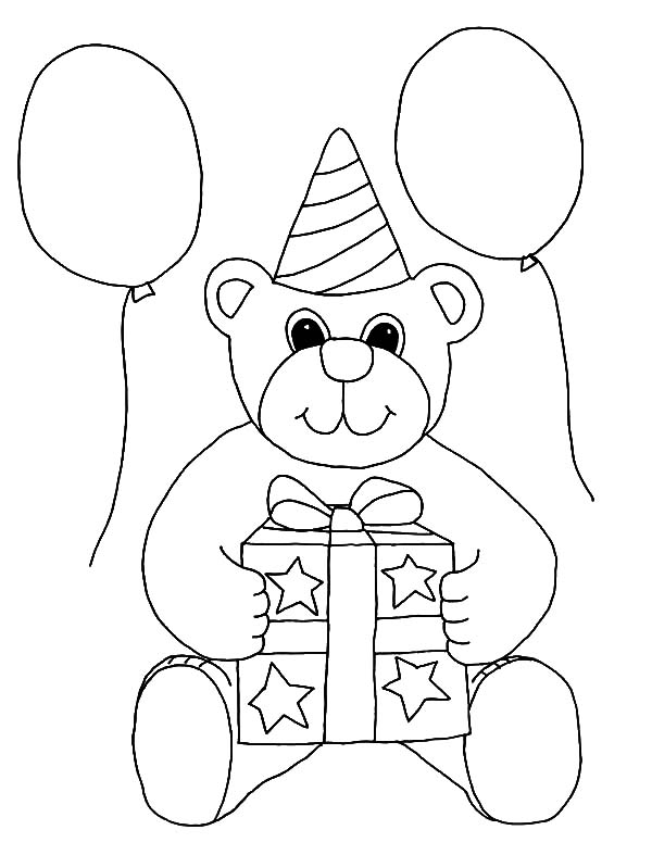 Coloring pages balloons and teddy bear coloring pages