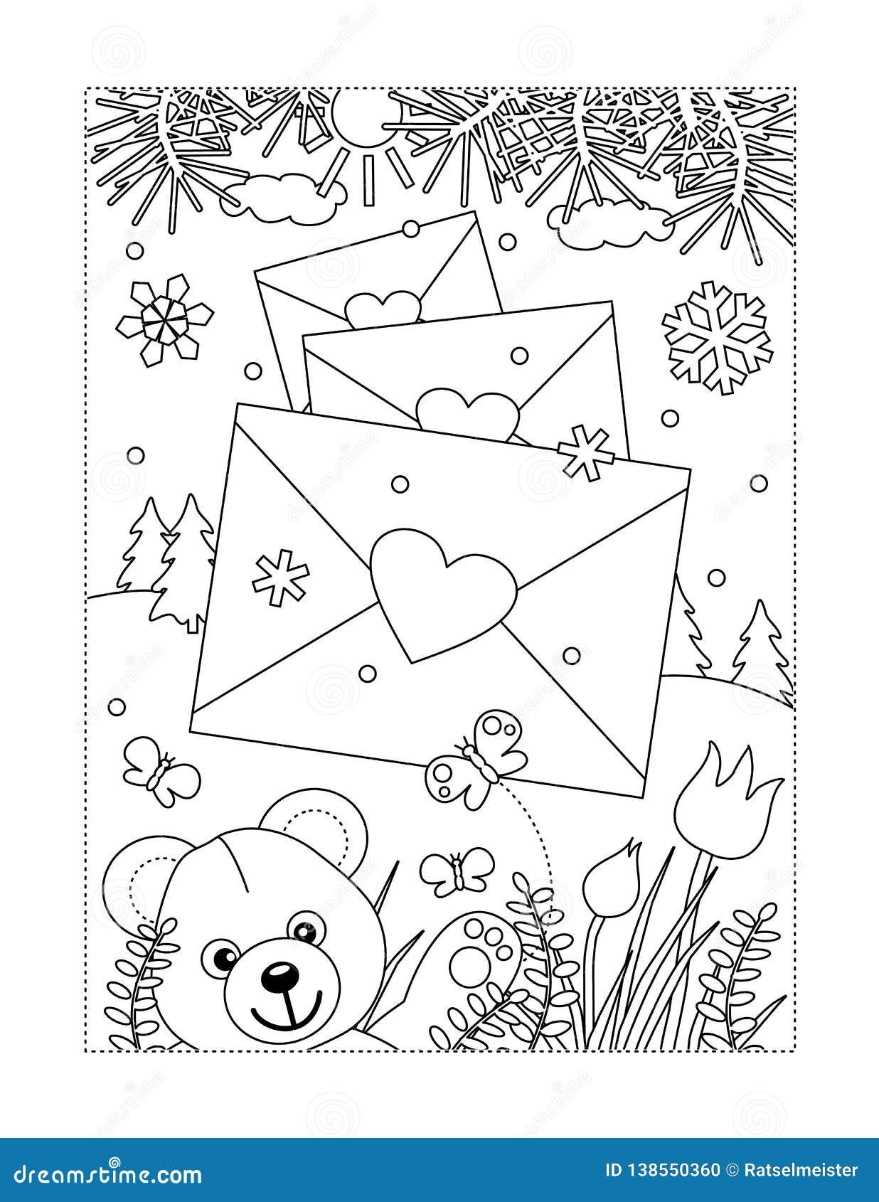 Valentines day coloring page stock vector