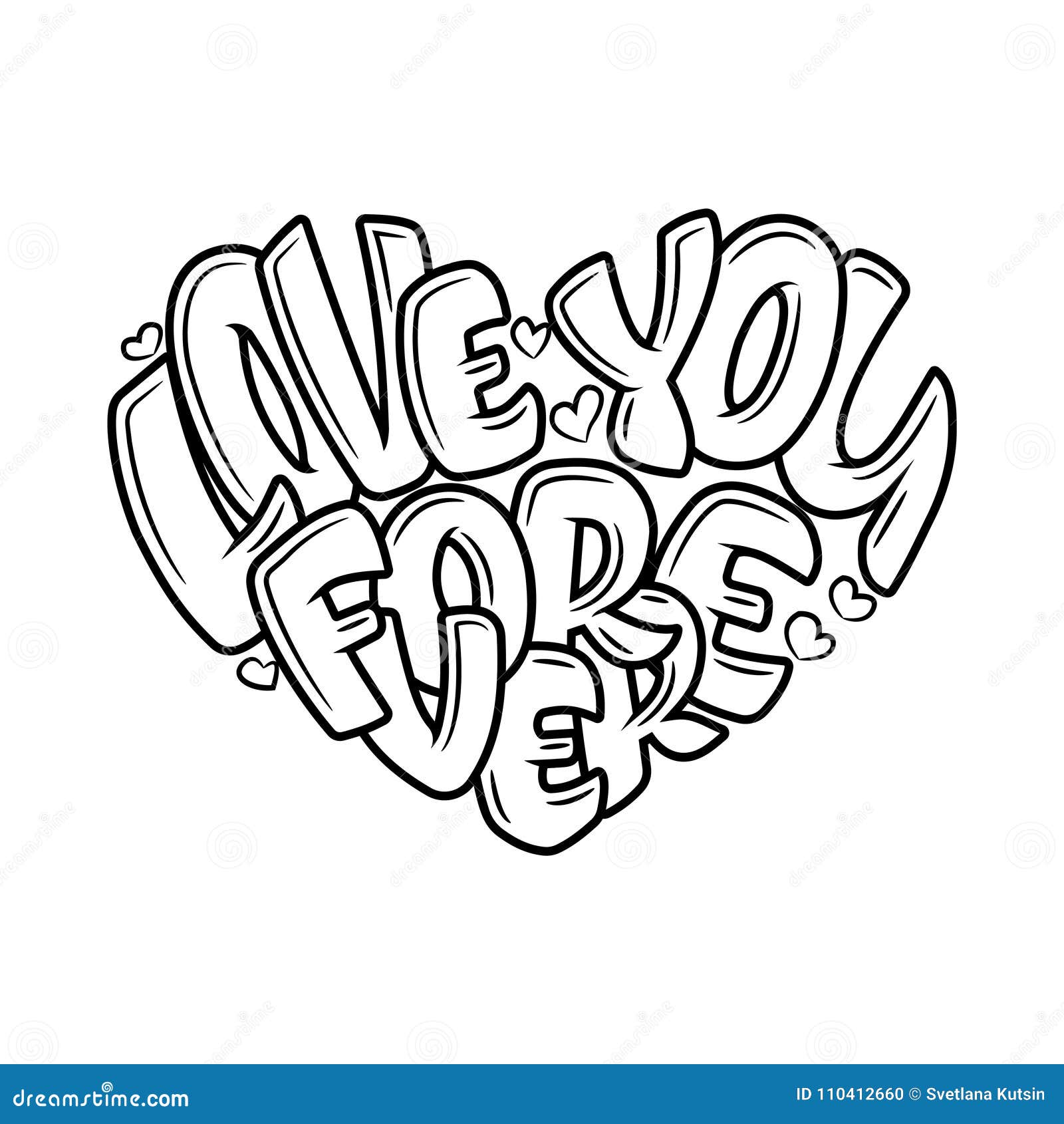 Coloring book for adult design for wedding invitations and valentine s day lettering in heart quote about love stock vector