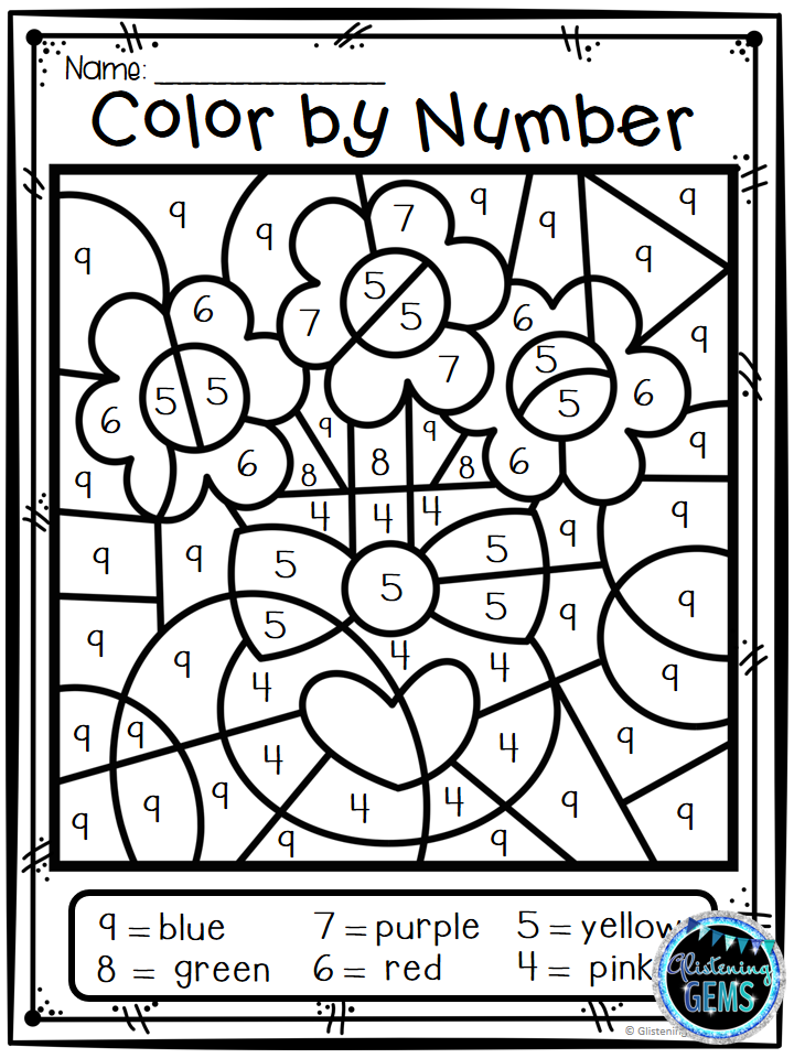 Color by number valentines day valentines day numbers