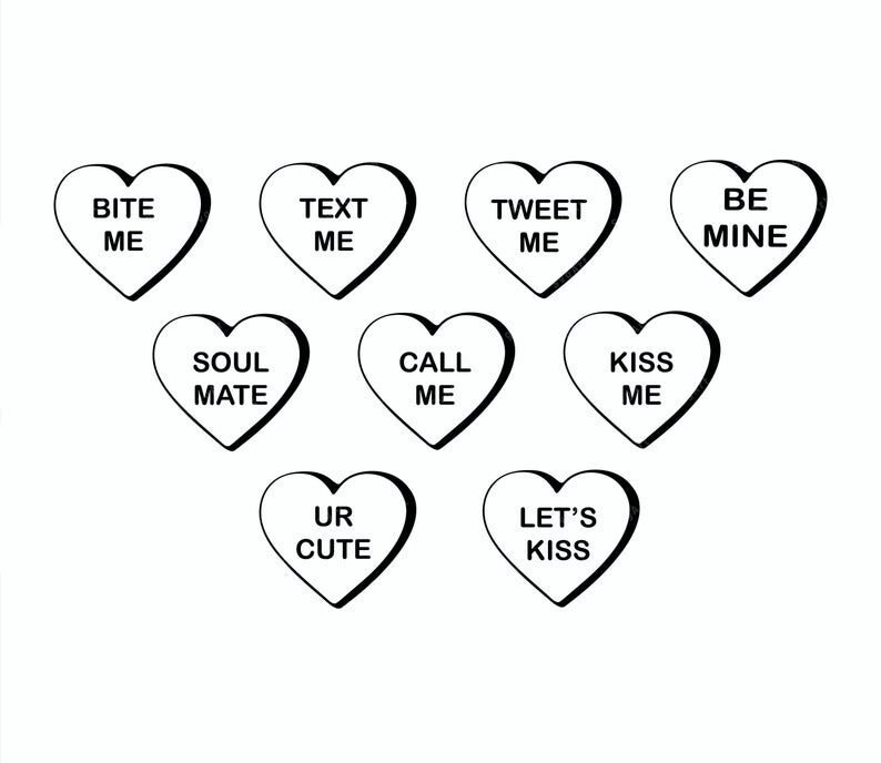 Heart bundle svg png pdf simple hearts svg valentine day svg candy heart