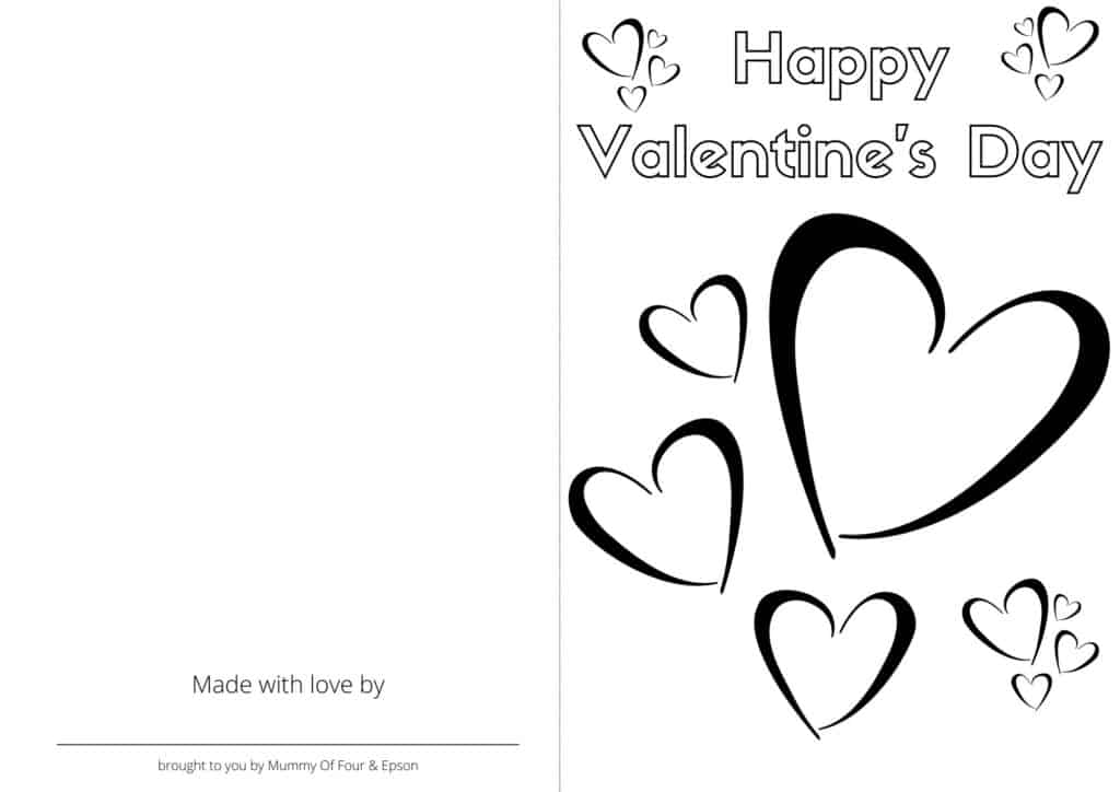 Free printable valentines day colouring cards for kids