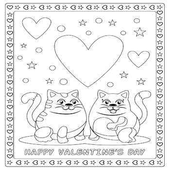 Valentines day coloring page sheet