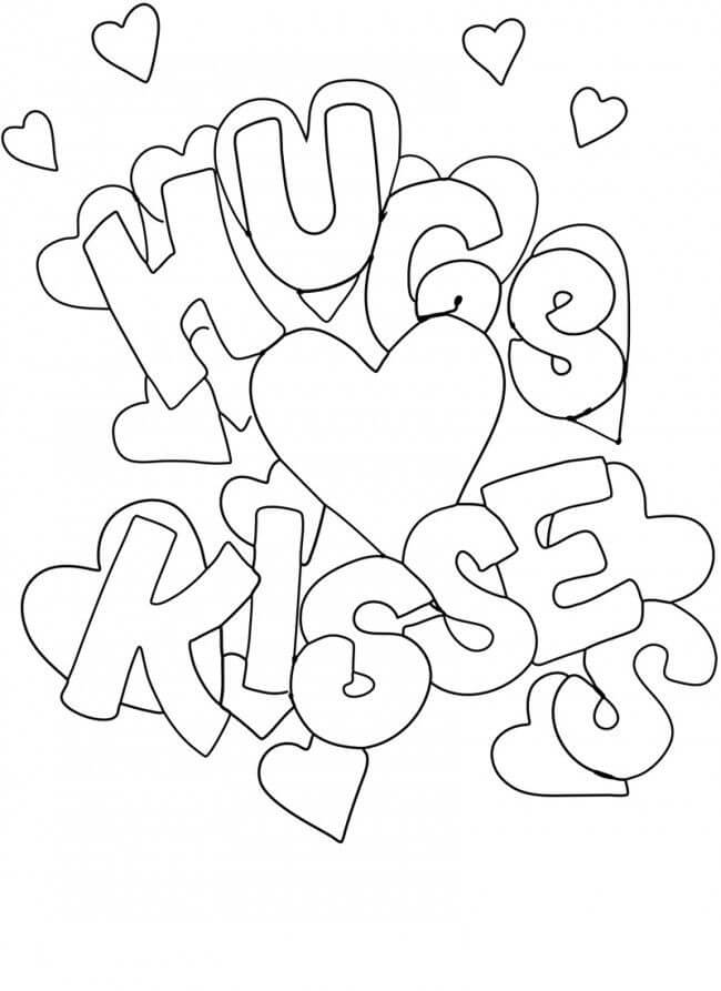 Basic valentine coloring page