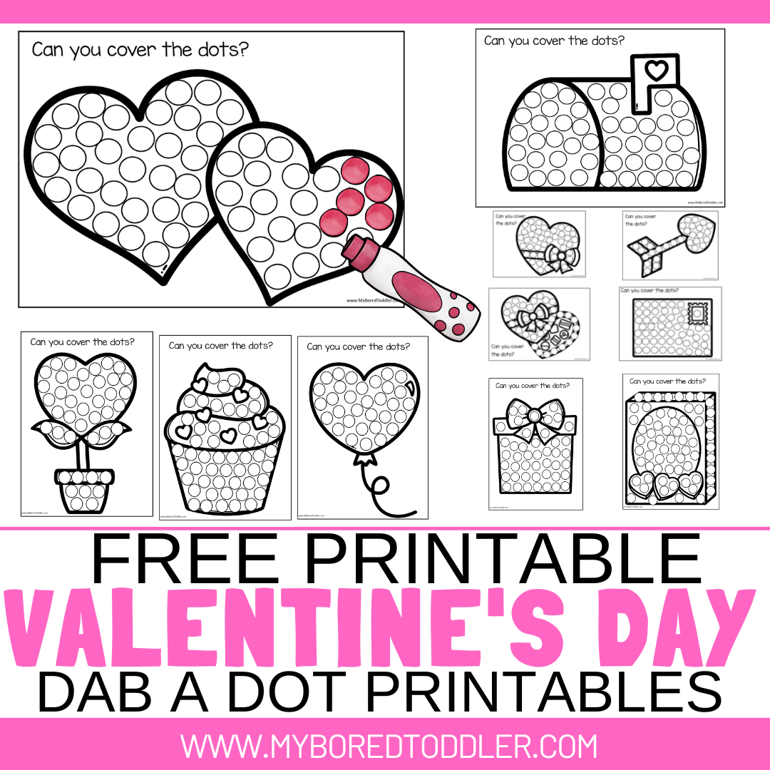 Free valentines day dot printables for toddlers