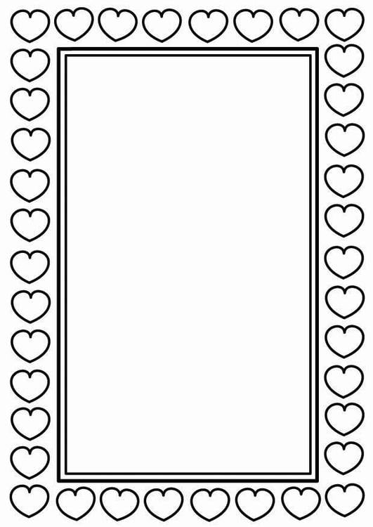 Coloring page valentine frame